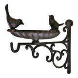 Cast Iron Hanging Basket Wall Bracket With Bird Feeder