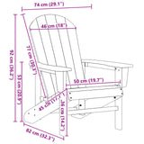 Adirondack Chair Black 74x82x91 cm HDPE
