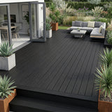 4.8m Woodgrain Composite Decking Board - Black (Pallet)