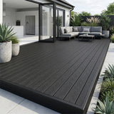 4.8m Woodgrain Composite Decking Board - Black (Pallet)