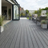 4.8m Woodgrain Composite Decking Board - Anthracite (Pallet)