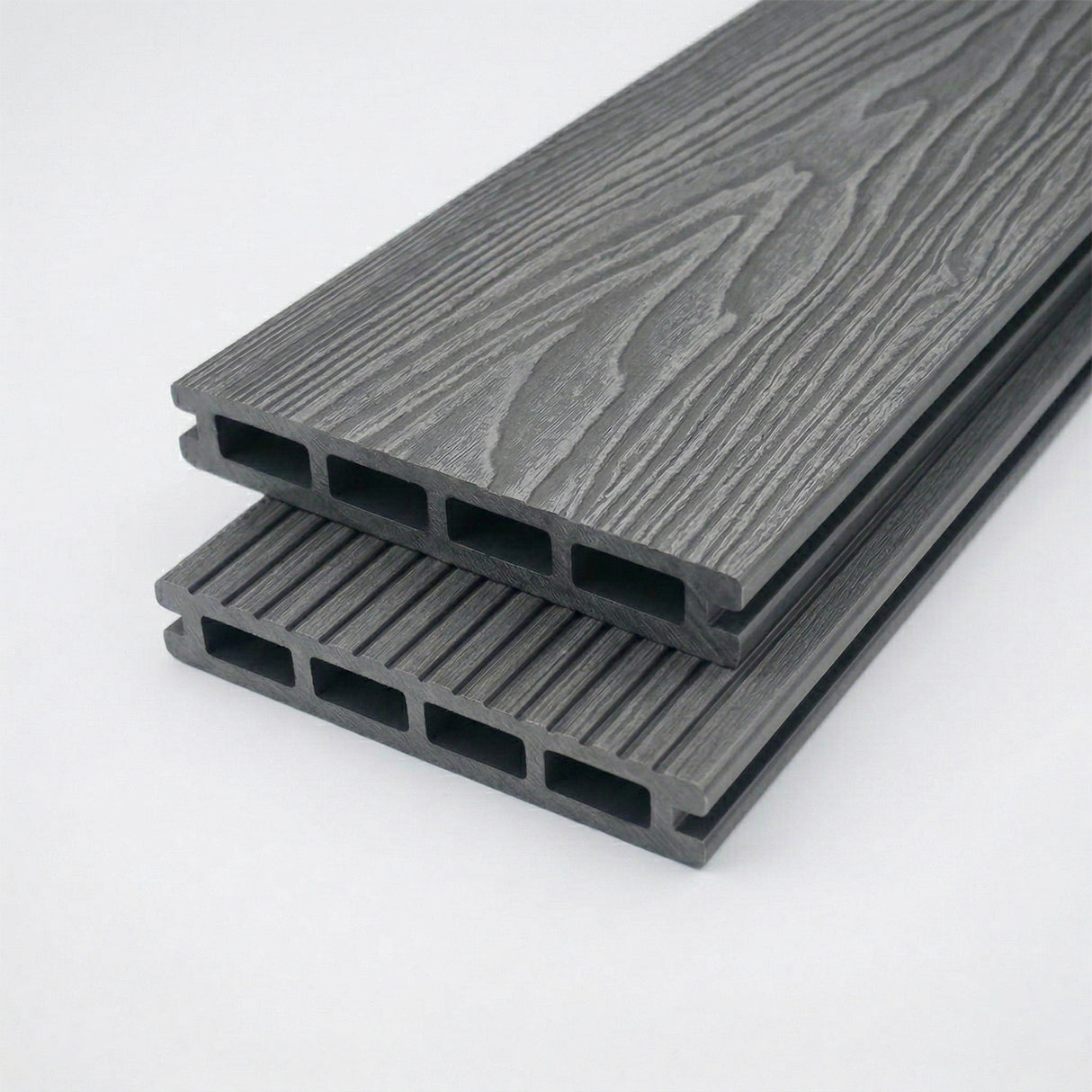 4.8m Woodgrain Composite Decking Board - Silver (Pallet)