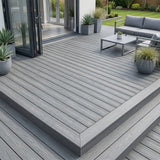 4.8m Woodgrain Composite Decking Board - Silver (Pallet)