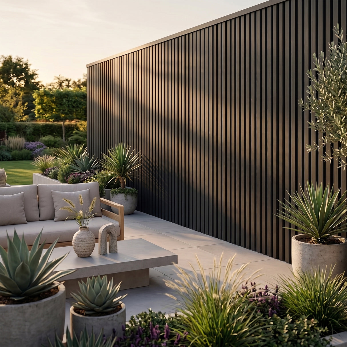 2.5m Slatted Composite Cladding - Black