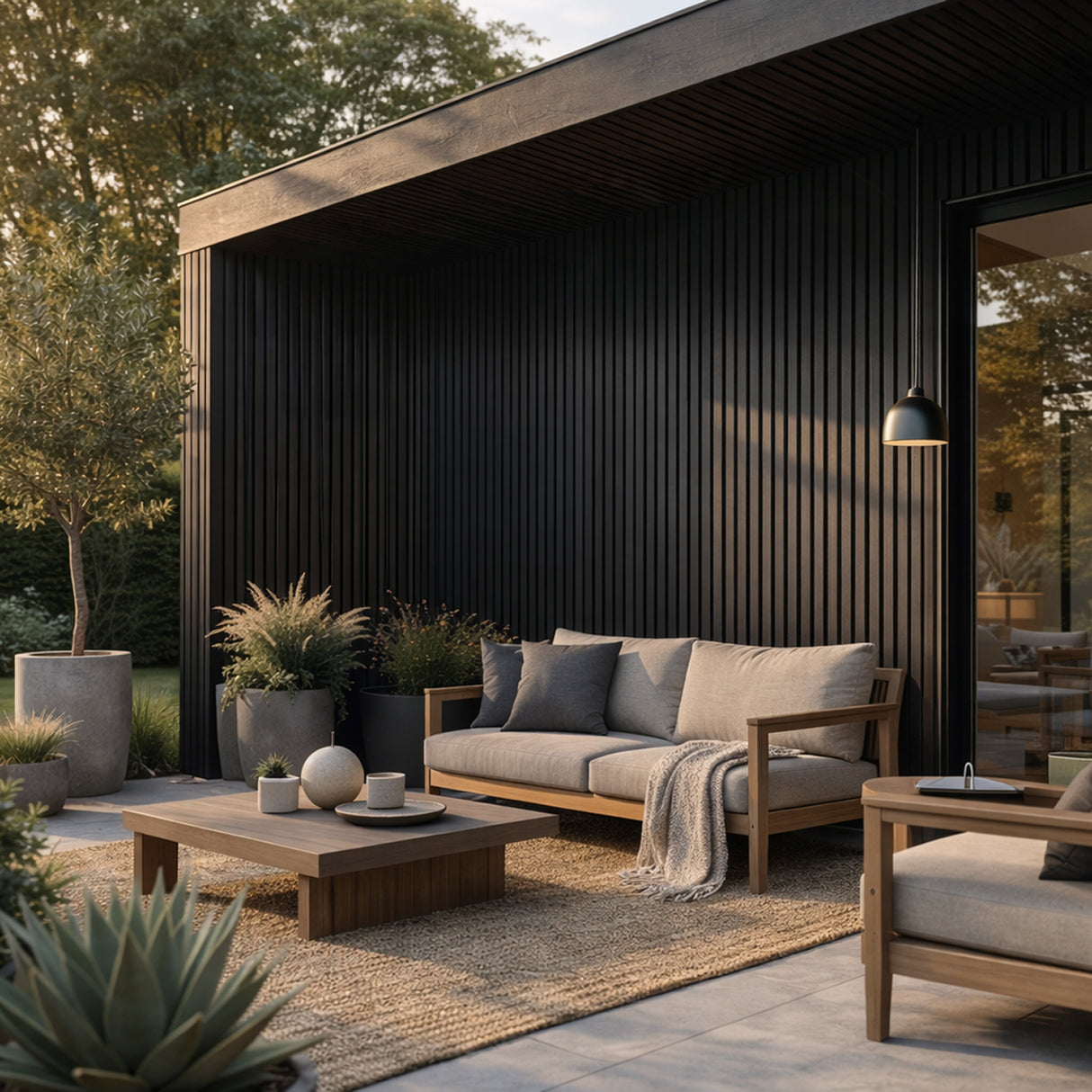 2.5m Slatted Composite Cladding - Black