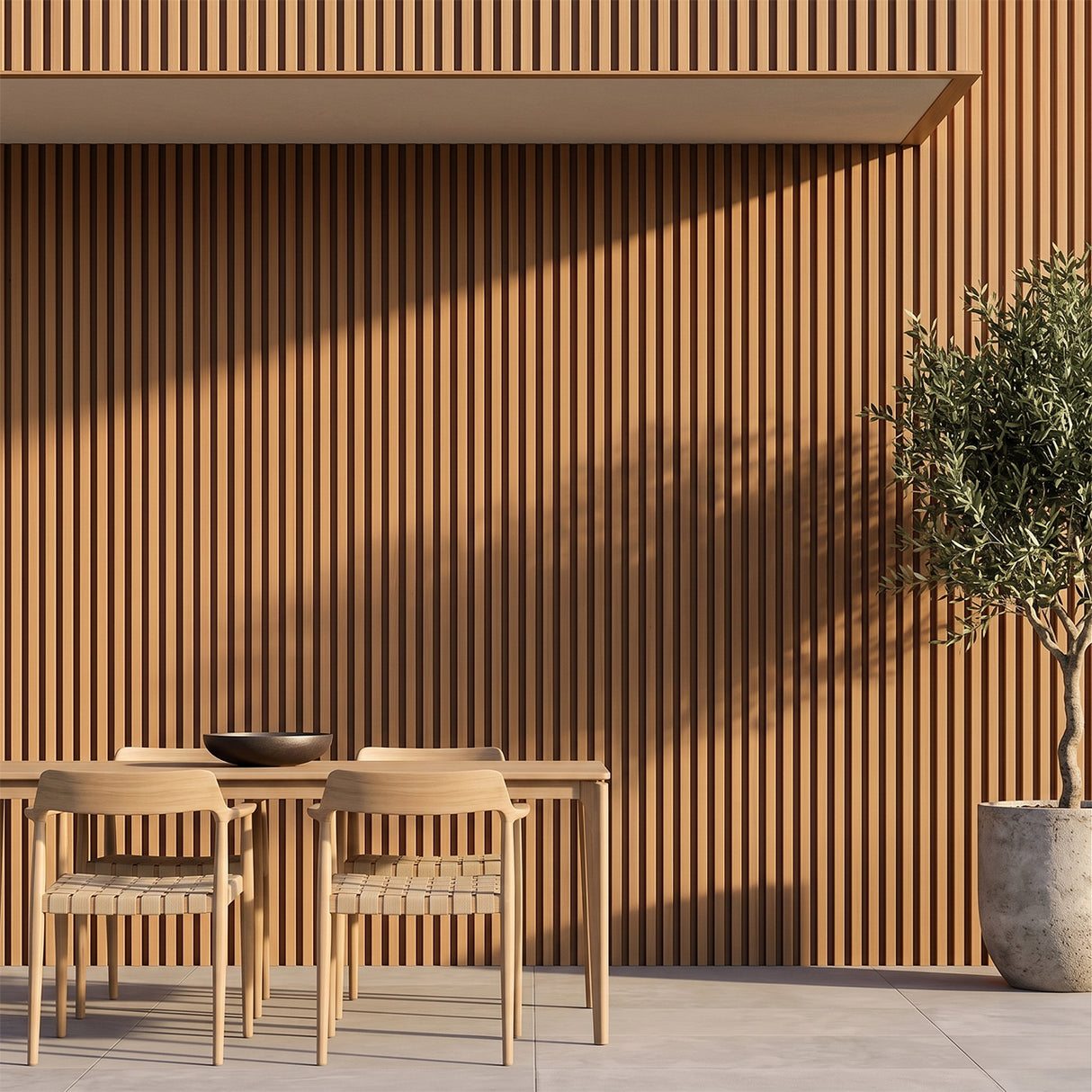 2.5m Slatted Composite Cladding - Teak
