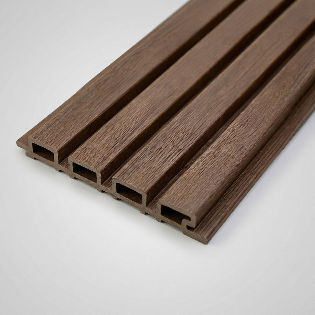 2.5m Slatted  Composite Cladding - Brown