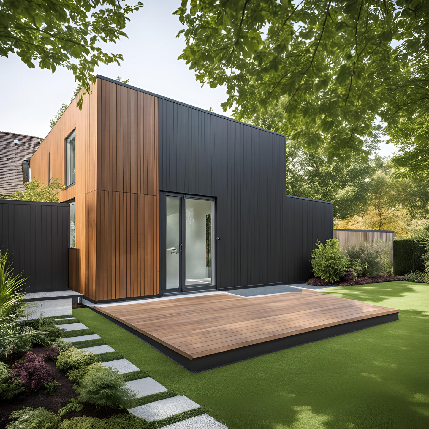 Slated Composite Cladding - Black