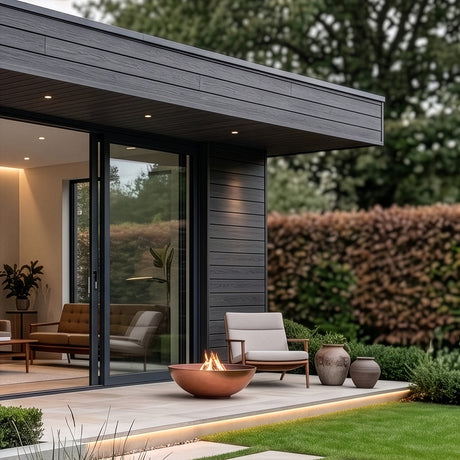 3.6m Composite Woodgrain Shiplap Cladding - Antrhacite