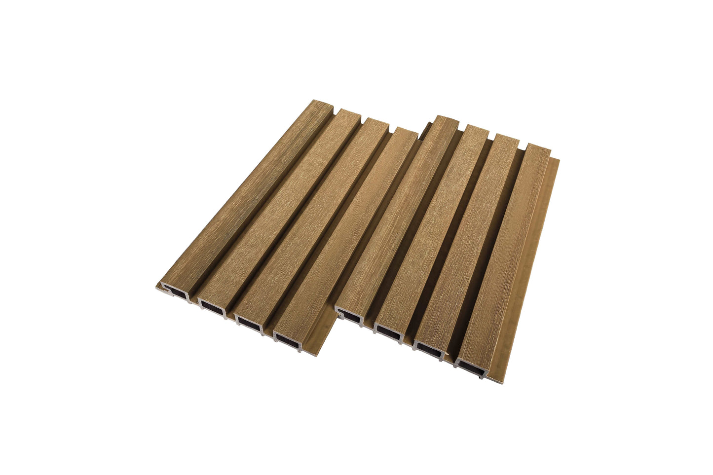 Slated Composite Woodgrain Cladding - Teak