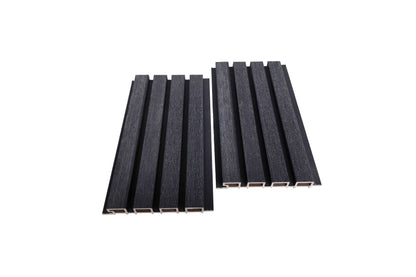 Slated Composite Woodgrain Cladding - Black