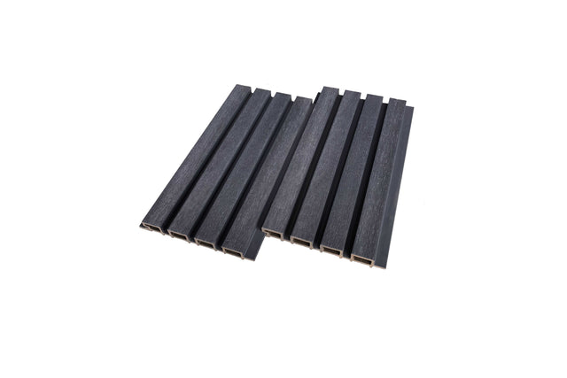 Slated Composite Woodgrain Cladding - Anthracite