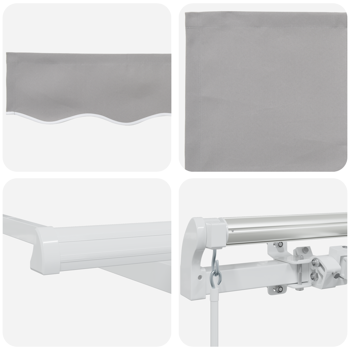 Manual Retractable Awning Light Grey 300x250 cm