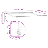Manual Retractable Awning Light Grey 300x250 cm