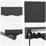 Retractable Awning Manual Grey and anthracite 350 x 250 cm