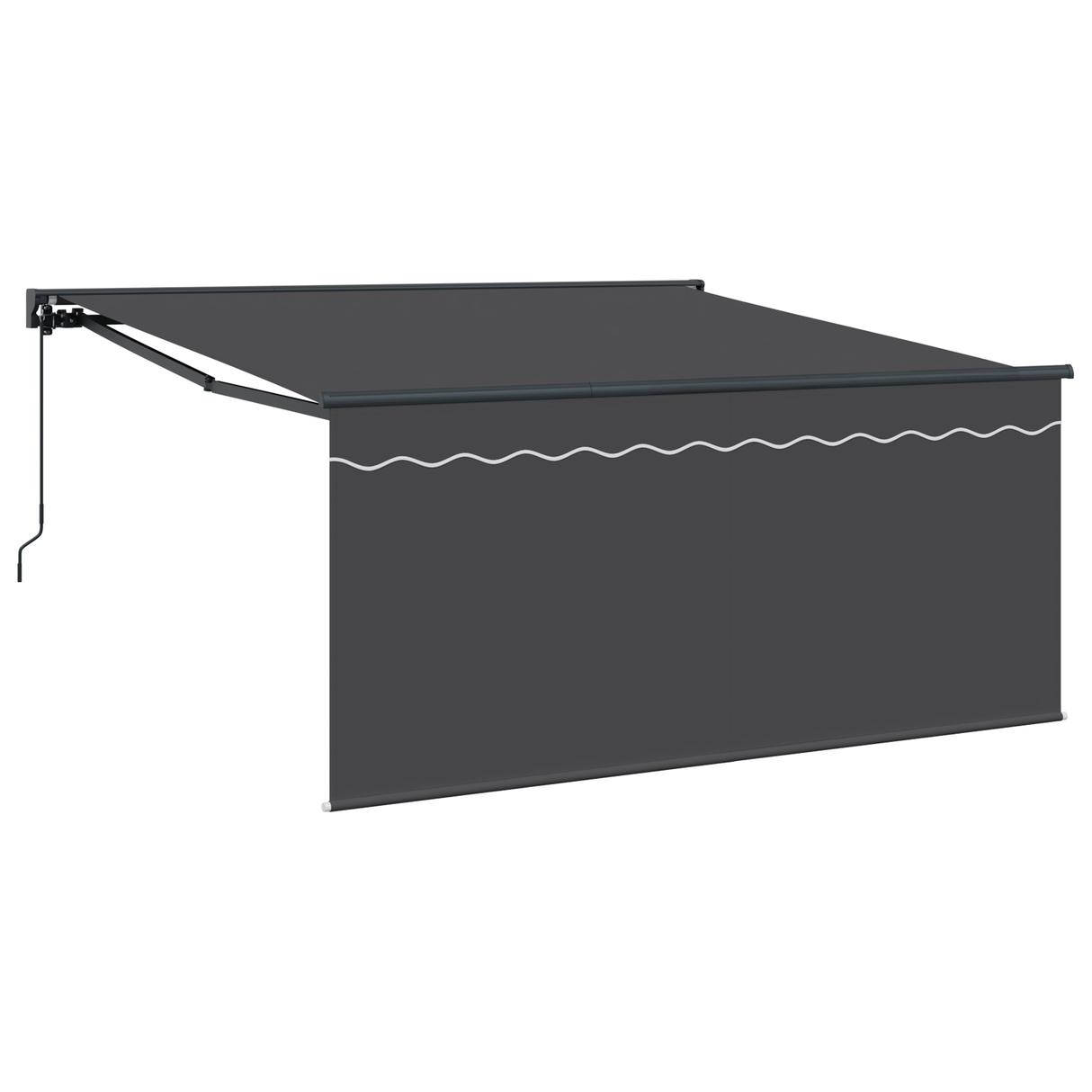 Retractable Awning Manual Grey and anthracite 350 x 250 cm