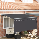 Retractable Awning Manual Grey and anthracite 350 x 250 cm