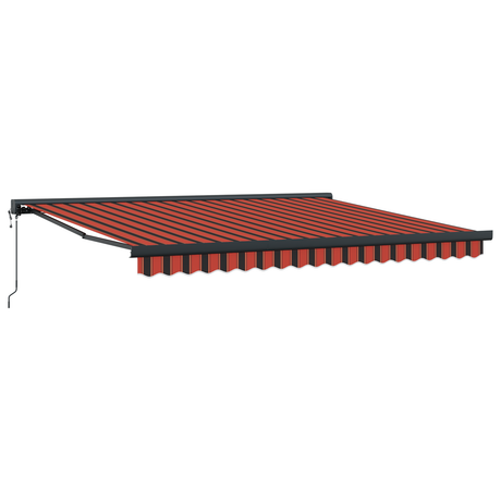 Retractable Awning Manual Orange and brown 350 x 250 cm Fabric