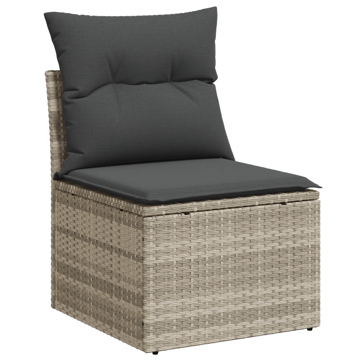 3 Piece Garden Sofa Set with Cushions Light Grey Poly Rattan