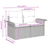 7 Piece Garden Sofa Set with Cushions Light Grey Poly Rattan
