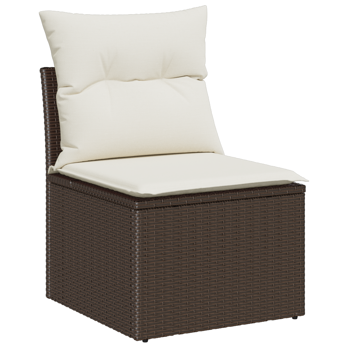 9 Piece Garden Sofa Set with Cushions Brown Poly Rattan