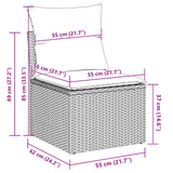 9 Piece Garden Sofa Set with Cushions Light Grey Poly Rattan