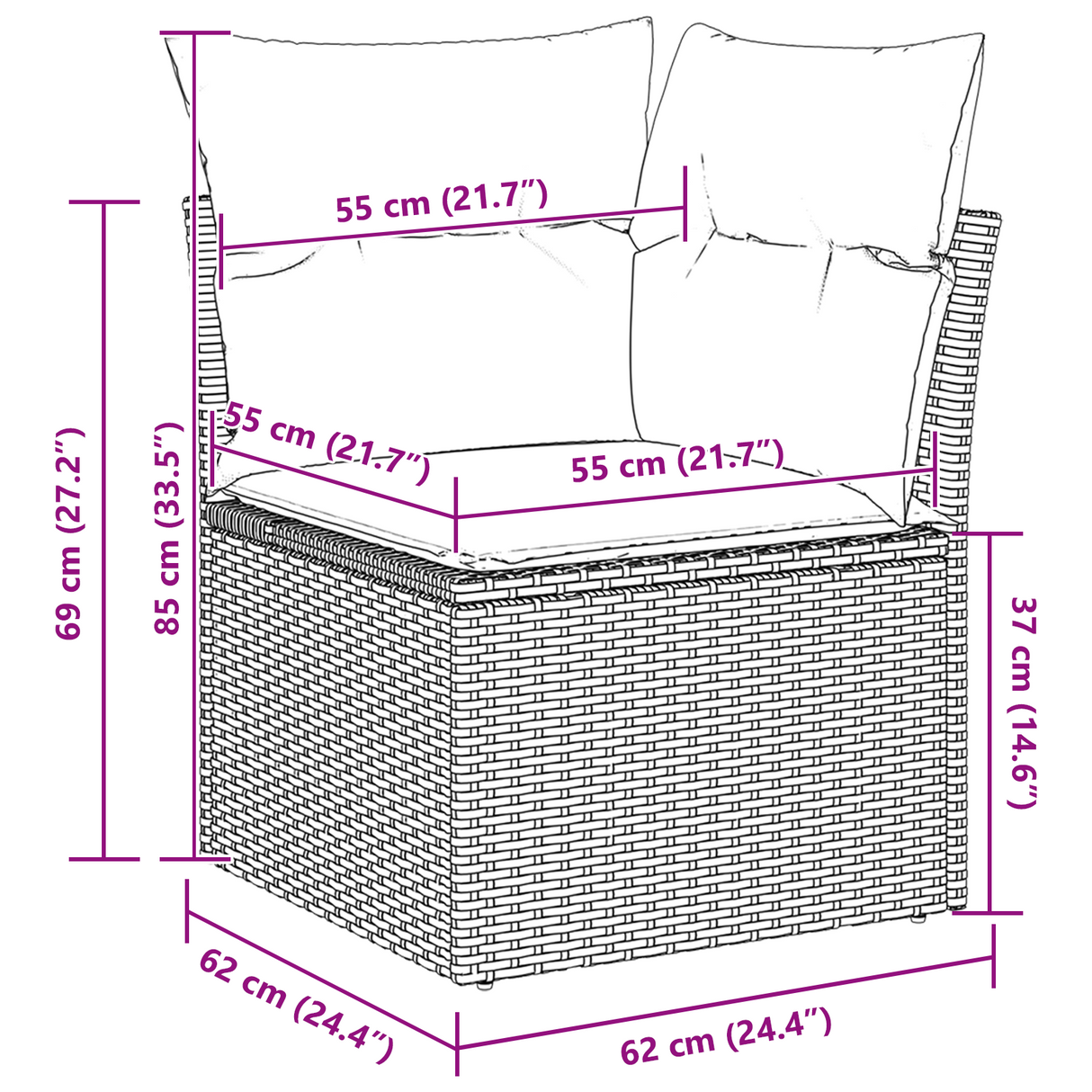 9 Piece Garden Sofa Set with Cushions Light Grey Poly Rattan