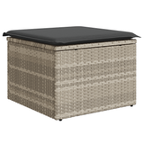 6 Piece Garden Sofa Set with Cushions Grey Poly Rattan