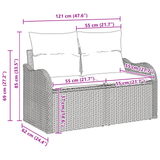 5 Piece Garden Sofa Set with Cushions Light Grey Poly Rattan