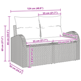 7 Piece Garden Sofa Set with Cushions Light Grey Poly Rattan