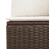 9 Piece Garden Sofa Set with Cushions Brown Poly Rattan
