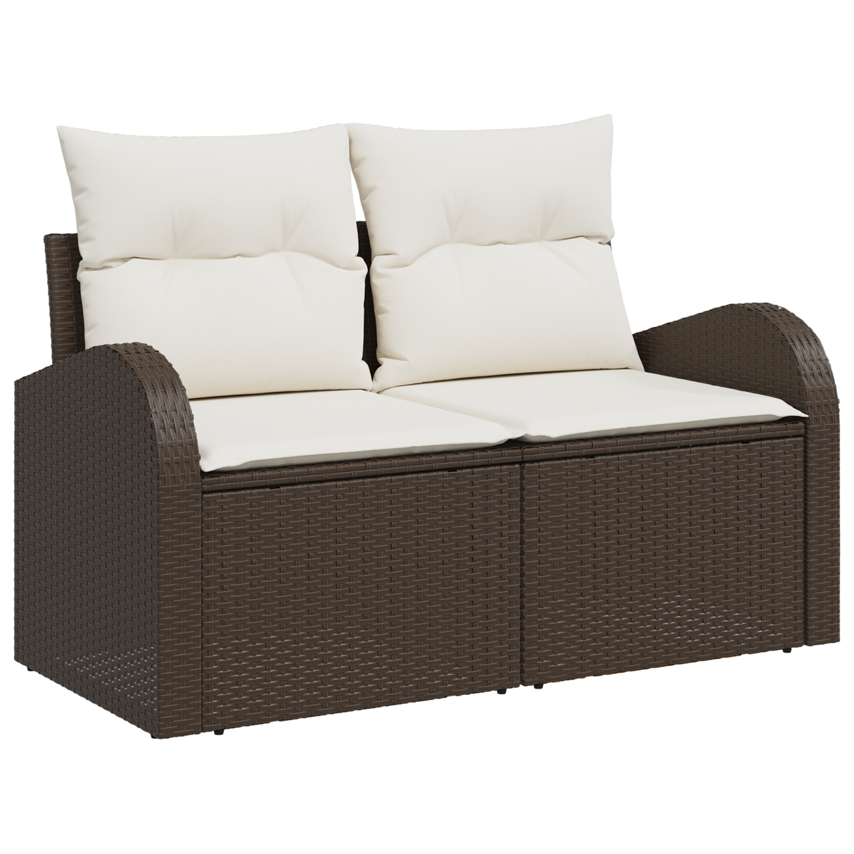 9 Piece Garden Sofa Set with Cushions Brown Poly Rattan