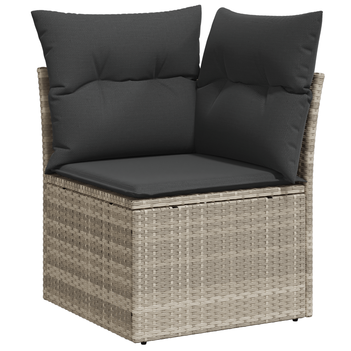 9 Piece Garden Sofa Set with Cushions Light Grey Poly Rattan