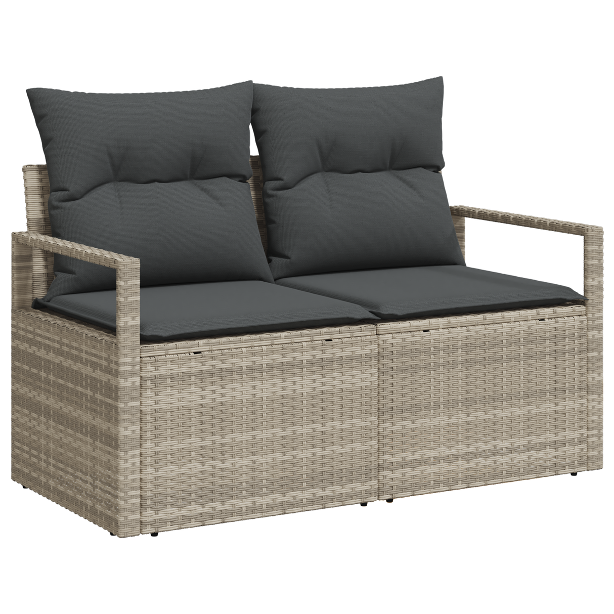 8 Piece Garden Sofa Set with Cushions Grey Poly Rattan