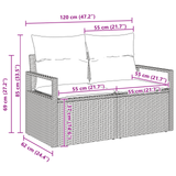 8 Piece Garden Sofa Set with Cushions Grey Poly Rattan