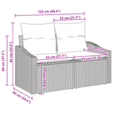 8 Piece Garden Sofa Set with Cushions Light Grey Poly Rattan