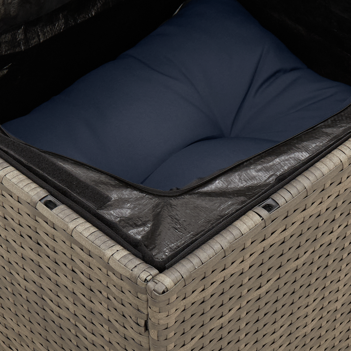 Garden Sofa with Cushion Grey 55 x 62 x 69 cm Poly rattan