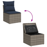 Garden Sofa with Cushion Grey 55 x 62 x 69 cm Poly rattan