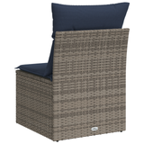 Garden Sofa with Cushion Grey 55 x 62 x 69 cm Poly rattan