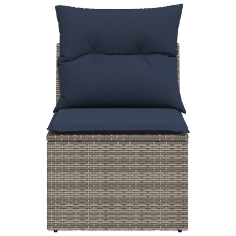 Garden Sofa with Cushion Grey 55 x 62 x 69 cm Poly rattan