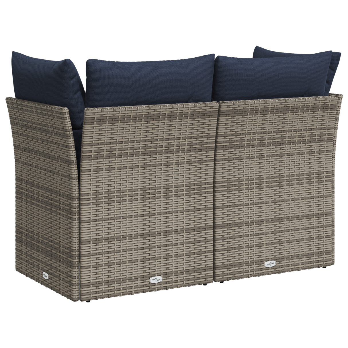 Garden Sofa Grey and navy 124 x 62 x 69 cm Poly rattan