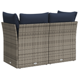 Garden Sofa Grey and navy 124 x 62 x 69 cm Poly rattan