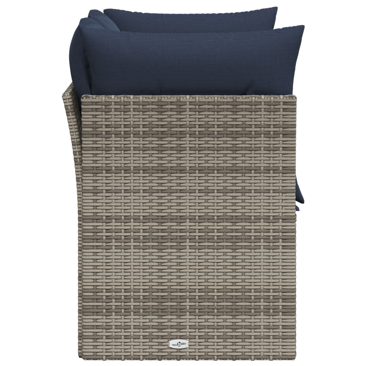 Garden Sofa Grey and navy 124 x 62 x 69 cm Poly rattan