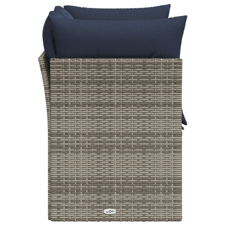 Garden Sofa Grey and navy 124 x 62 x 69 cm Poly rattan