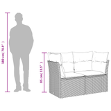 Garden Sofa Grey and navy 124 x 62 x 69 cm Poly rattan