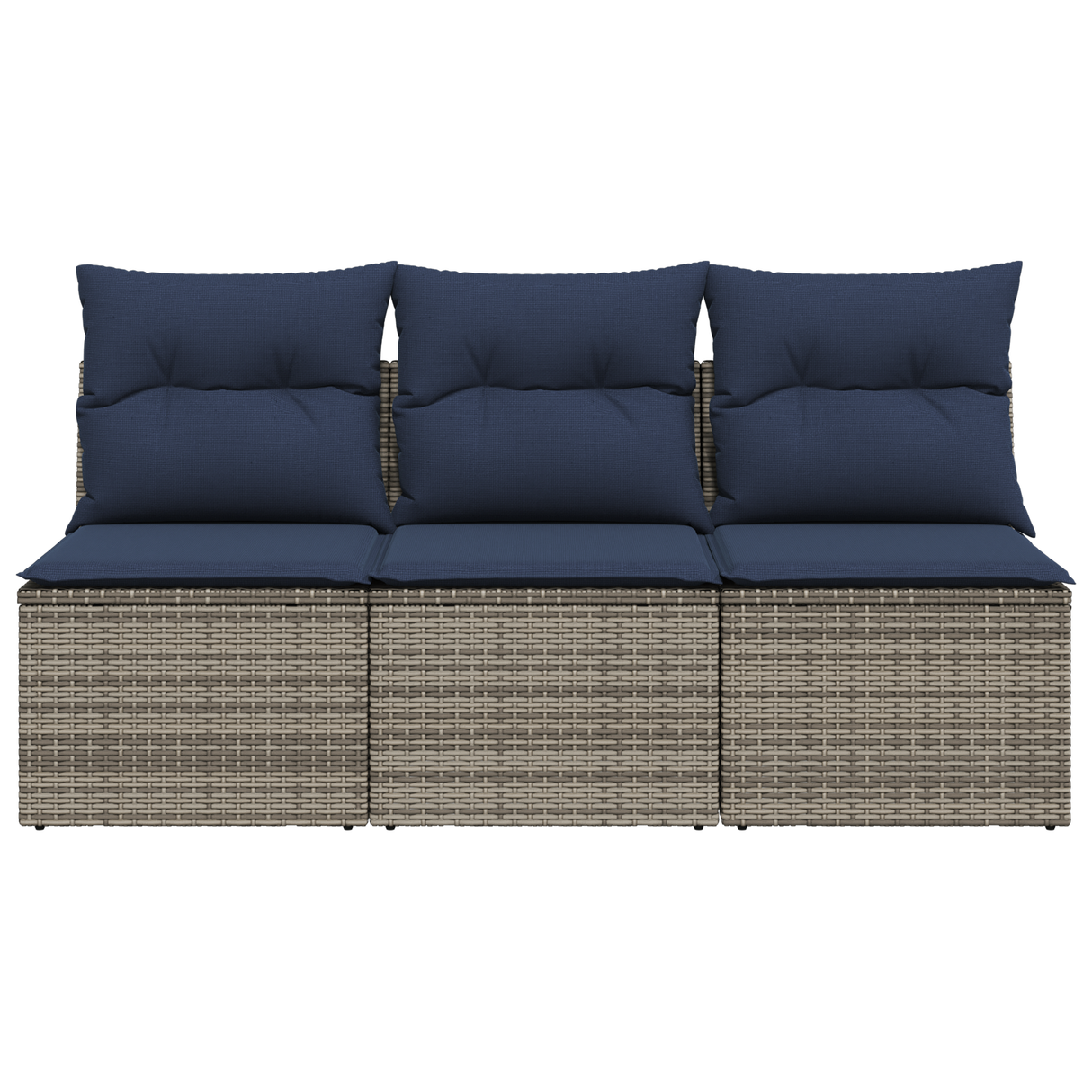 Garden Sofa Grey and beige 165 x 62 x 69 cm Poly rattan