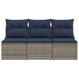 Garden Sofa Grey and beige 165 x 62 x 69 cm Poly rattan
