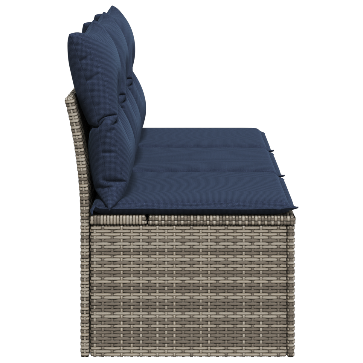Garden Sofa Grey and beige 165 x 62 x 69 cm Poly rattan