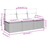Garden Sofa Grey and beige 165 x 62 x 69 cm Poly rattan