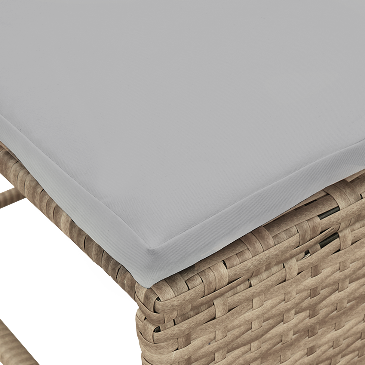 Outdoor Sofa Set Beige and Light Grey Rattan, Fabric Standard